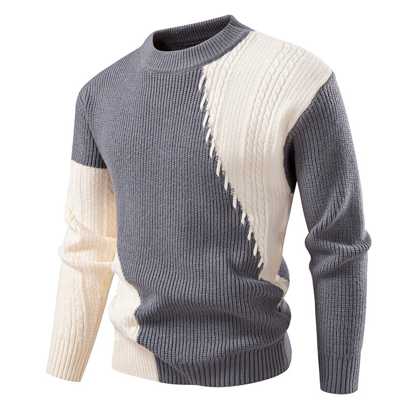 Men's fashionable knit sweater with unique cable design Lisslune