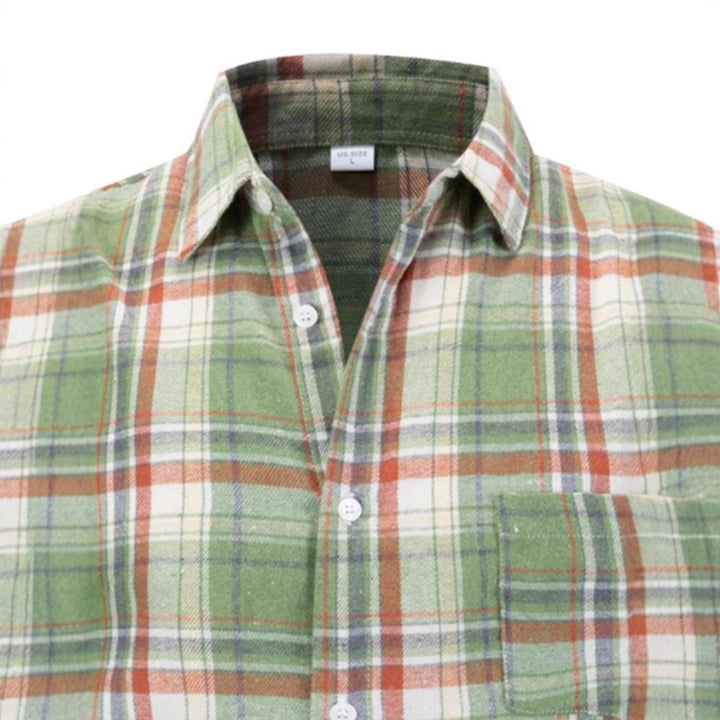Men's modern long-sleeved checkered shirt Lisslune