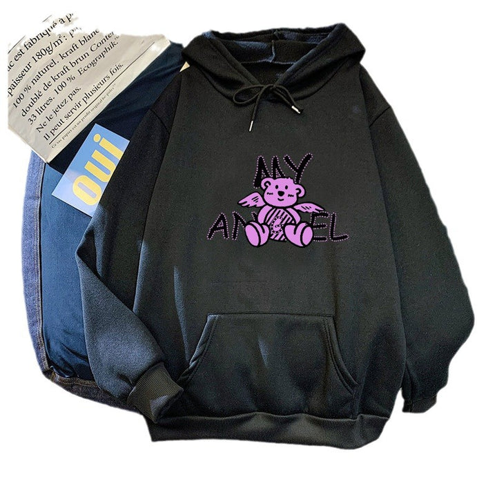 Women's hoodie with cute angel bear design Lisslune