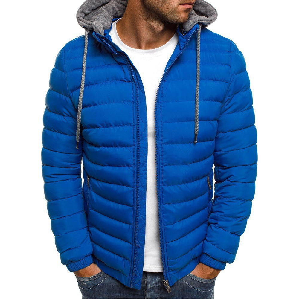Men's lightweight puffer jacket with hood and side zip pockets Lisslune