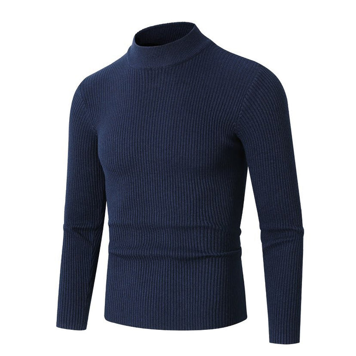 Men's turtleneck sweater made of high-quality ribbed structure Lisslune