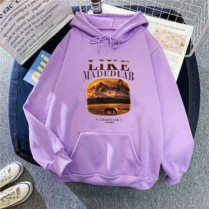 Women's hoodie with artistic landscape motif Lisslune