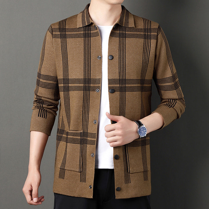 Men's Cozy Checkered Blouse with Button Placket and Practical Pockets Lisslune