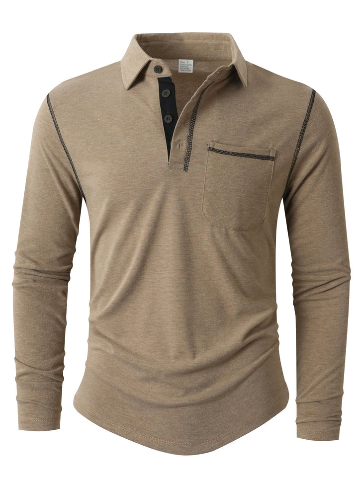 Men's Long Sleeve Polo Shirt Lisslune