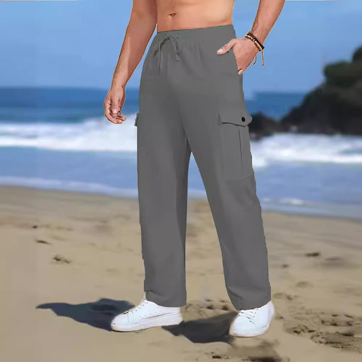 Men's casual cargo pants with elastic waistband and practical side pockets Lisslune