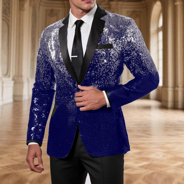 Men's elegant sequined blazer with luxurious accents Lisslune