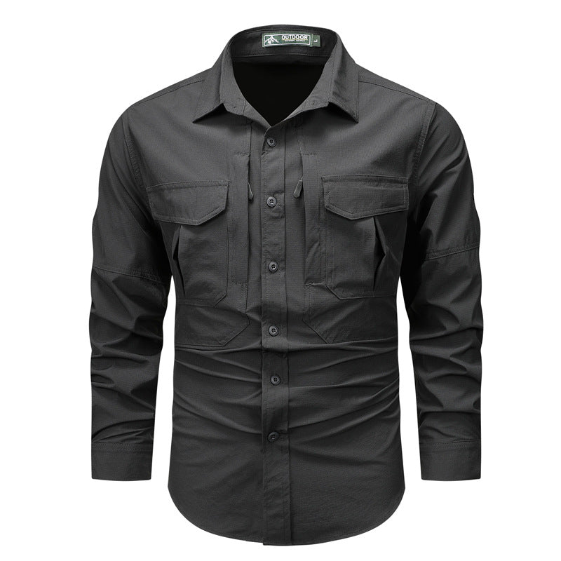 Men's Functional Outdoor Shirt with Numerous Pockets Lisslune