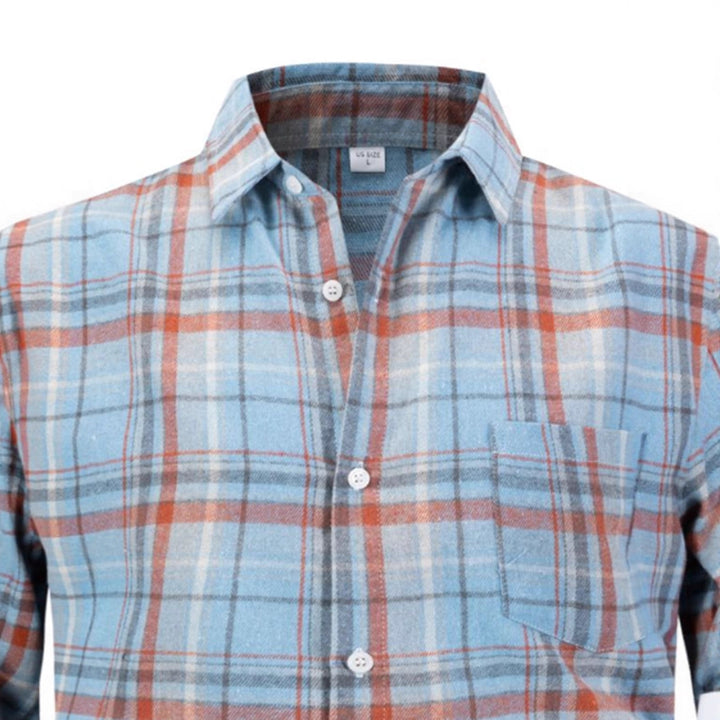 Men's casual flannel shirt with modern check pattern Lisslune