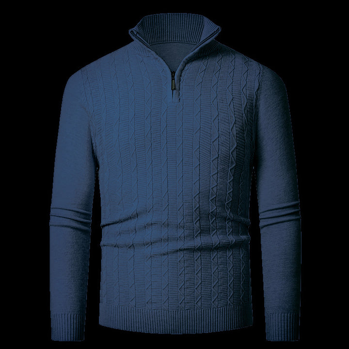 Men's knitted pullover with modern collar and zipper Lisslune