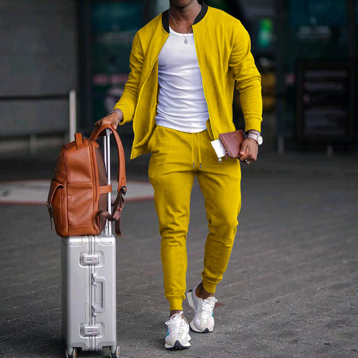 Men's sporty leisure suit with elastic waistband and practical pockets Lisslune