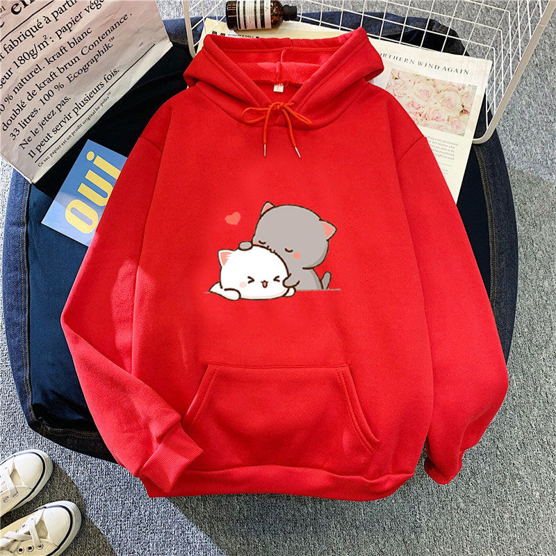Women's hoodie with playful cat motif and comfortable fit Lisslune