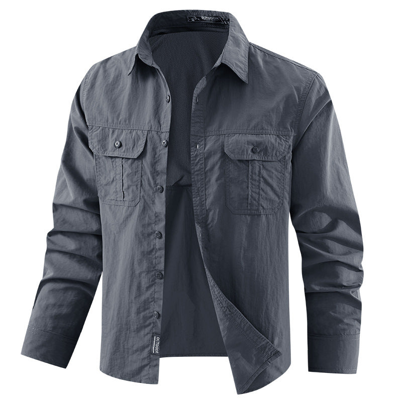 Men's Outdoor Shirt with Breathable Properties and Practical Pockets Lisslune