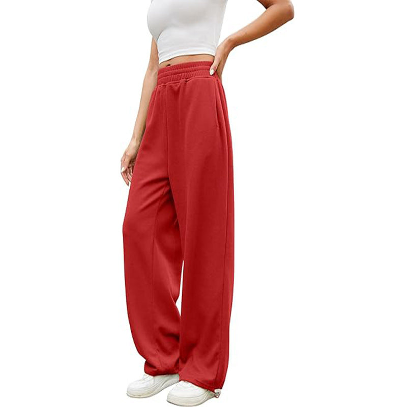 Ladies loose-fitting leisure pants made of soft sweat material with practical pockets Lisslune
