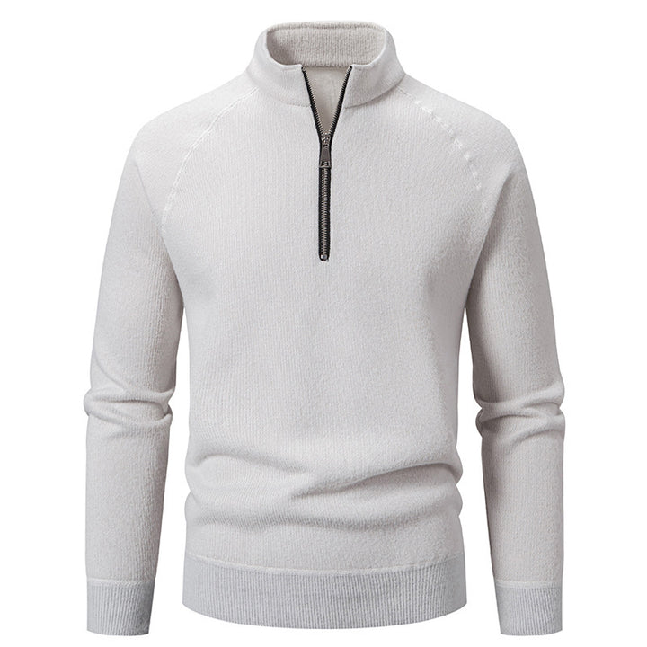 Men's turtleneck sweater with modern zipper and textured design Lisslune
