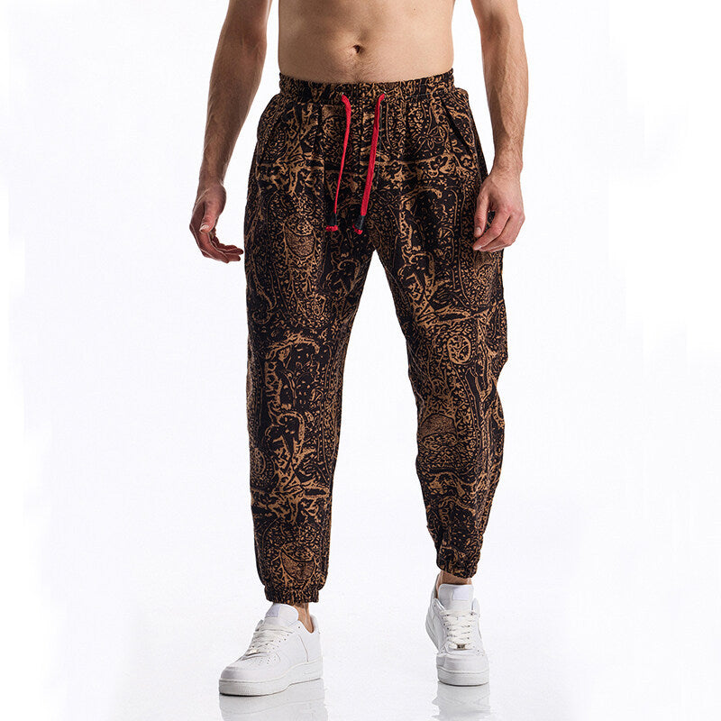 Men's leisure pants with floral design Lisslune