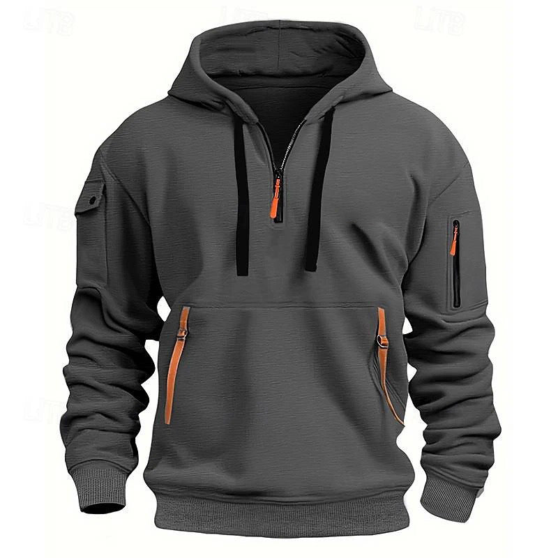 Men's Sporty Hoodies with Practical Zippered Pockets Lisslune