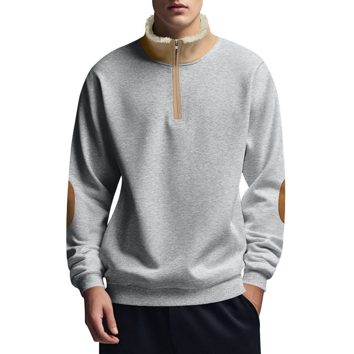 Men's Functional Hooded Sweatshirt with Half Zipper and Soft Lining Lisslune