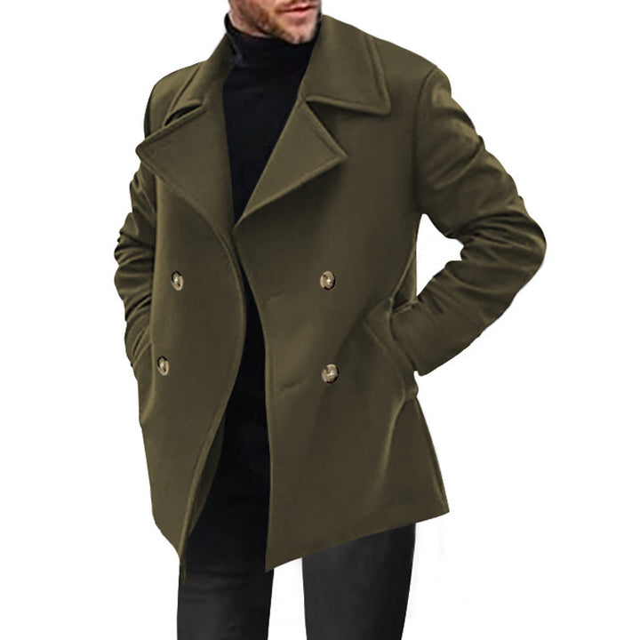 Men's classic peacoat with stylish lapels and elegant button details Lisslune