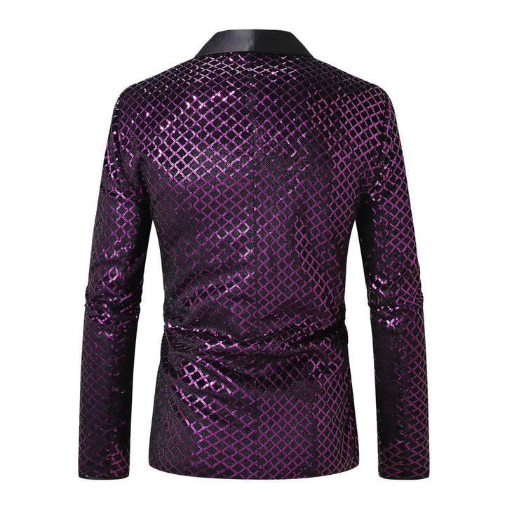 Men's Shimmering Sequin Blazer with Modern Design Lisslune