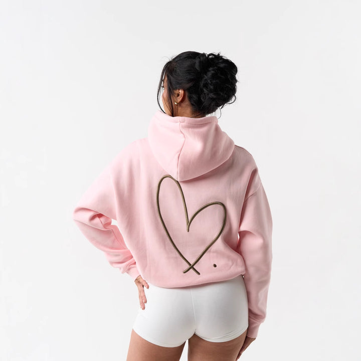 Women's hoodie sweatshirt with large heart design and comfortable short shorts Lisslune