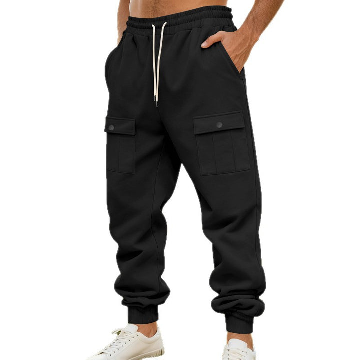 Men's cargo joggers with elastic waistband and functional pockets Lisslune