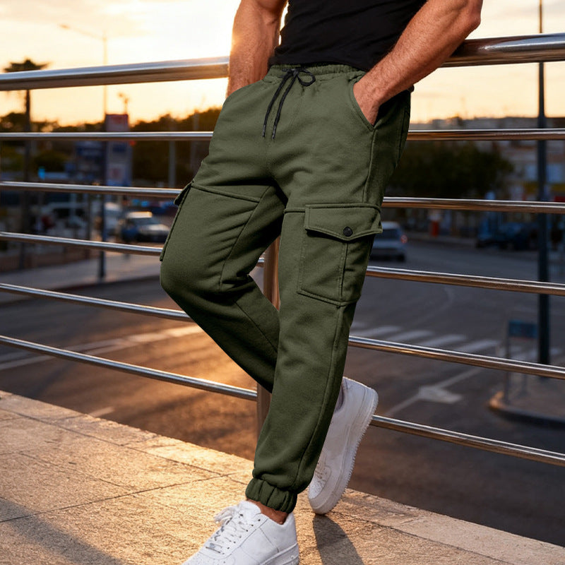 Men's cargo jogger pants with elastic waistband and practical side pockets Lisslune