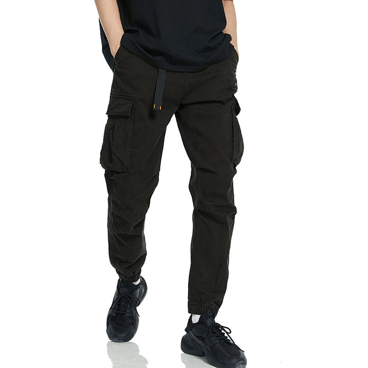 Men's cargo pants with elastic waistband and deep pockets Lisslune