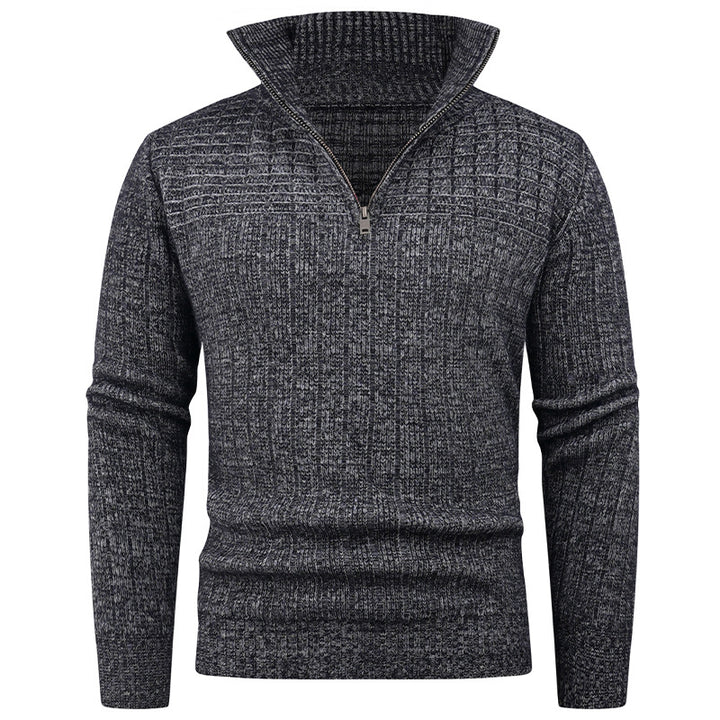 Men's knitted sweater with modern zipper and ribbed structure Lisslune