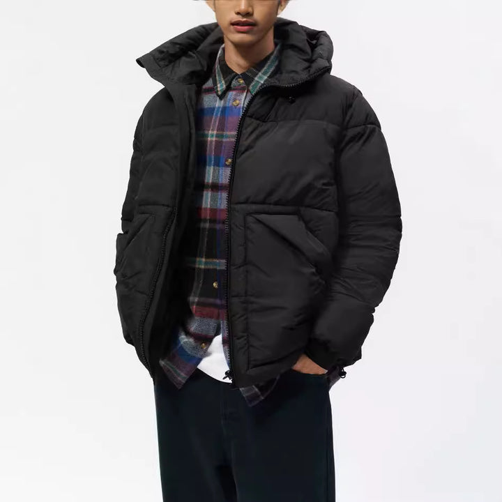 Men's quilted winter jacket with hood and generous pockets Lisslune