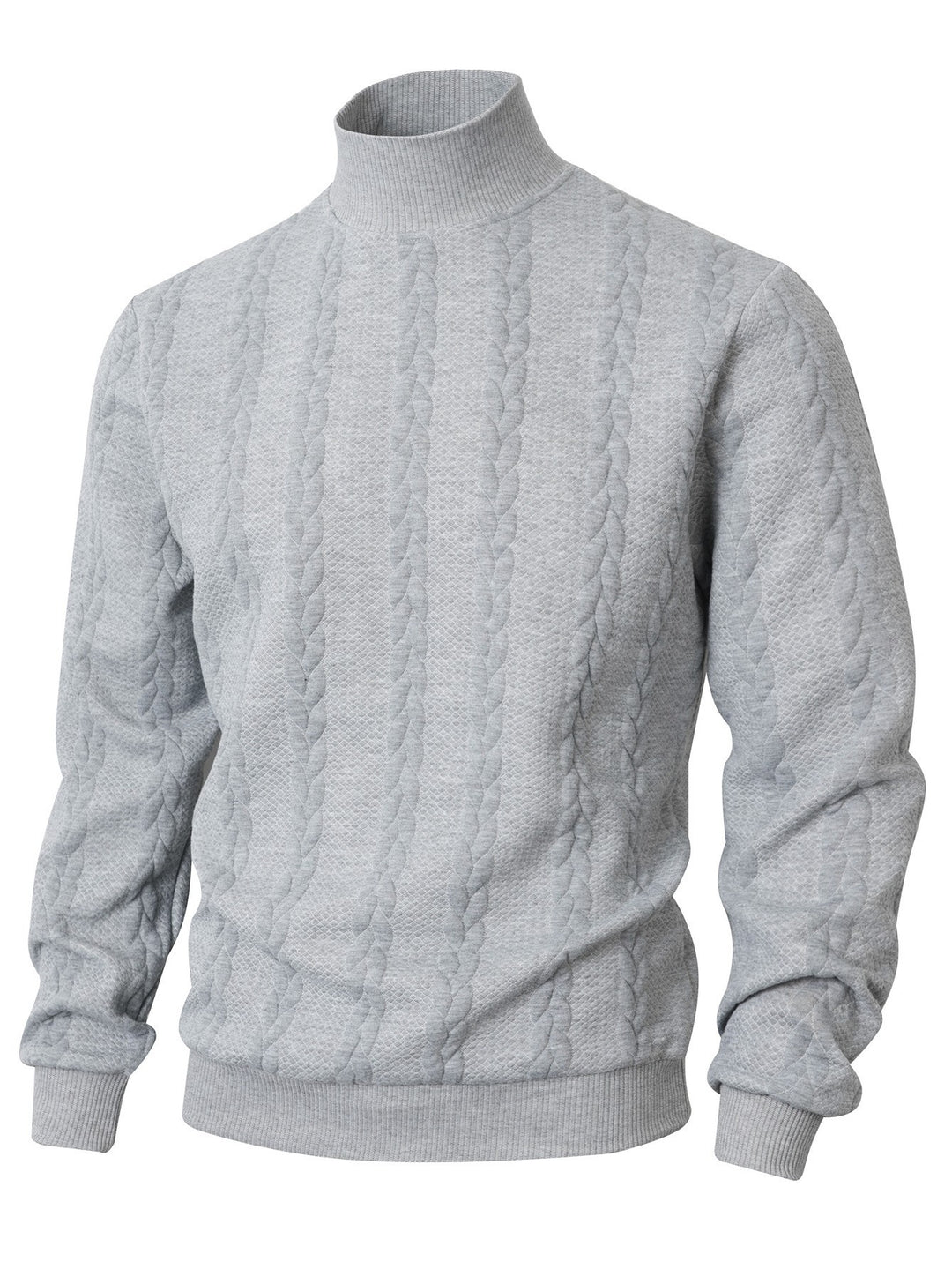 Men's stylish sweater with textured stand-up collar Lisslune