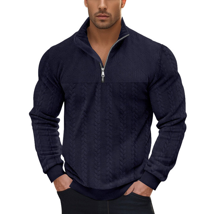 Men's knit sweater with modern zipper and structured design Lisslune