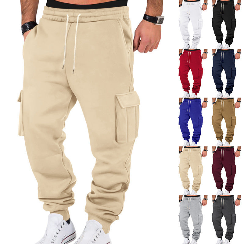 Men's cargo jogging pants with elastic waistband and practical pockets Lisslune