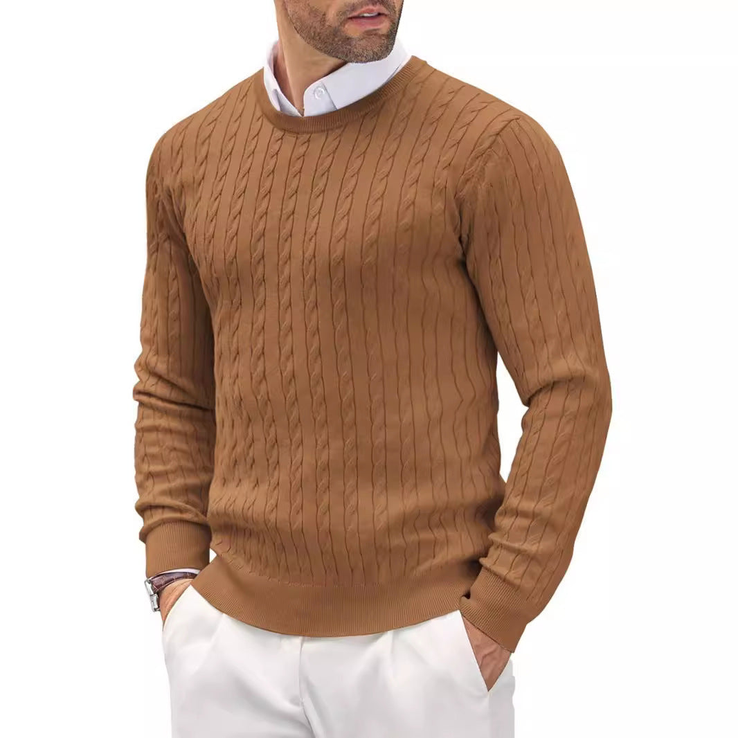 Men's knit sweater with textured cable pattern Lisslune