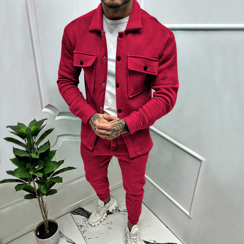 Men's leisure set made of high-quality jersey with a comfortable cut and practical pockets Lisslune