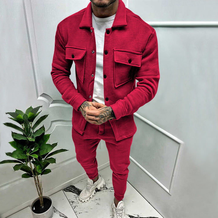 Men's leisure set made of high-quality jersey with a comfortable cut and practical pockets Lisslune