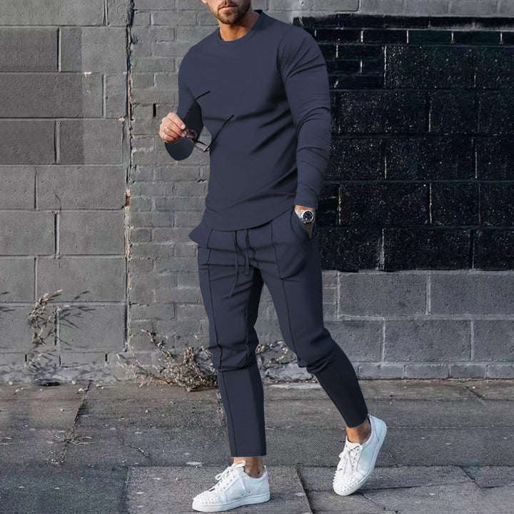 Men's sporty long-sleeve top with practical jogging pants Lisslune