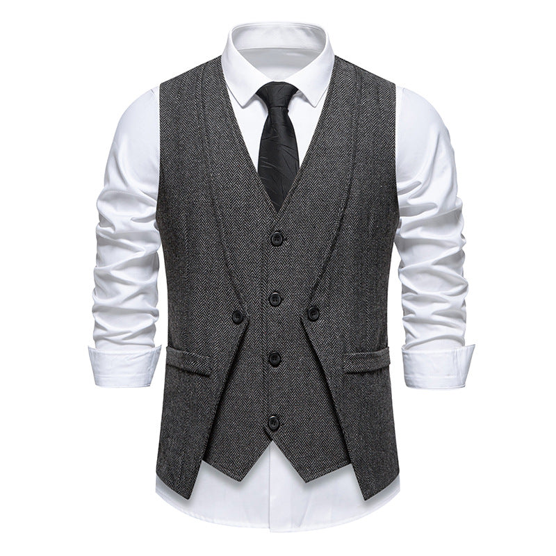 Men's elegant vest with fine textured pattern Lisslune