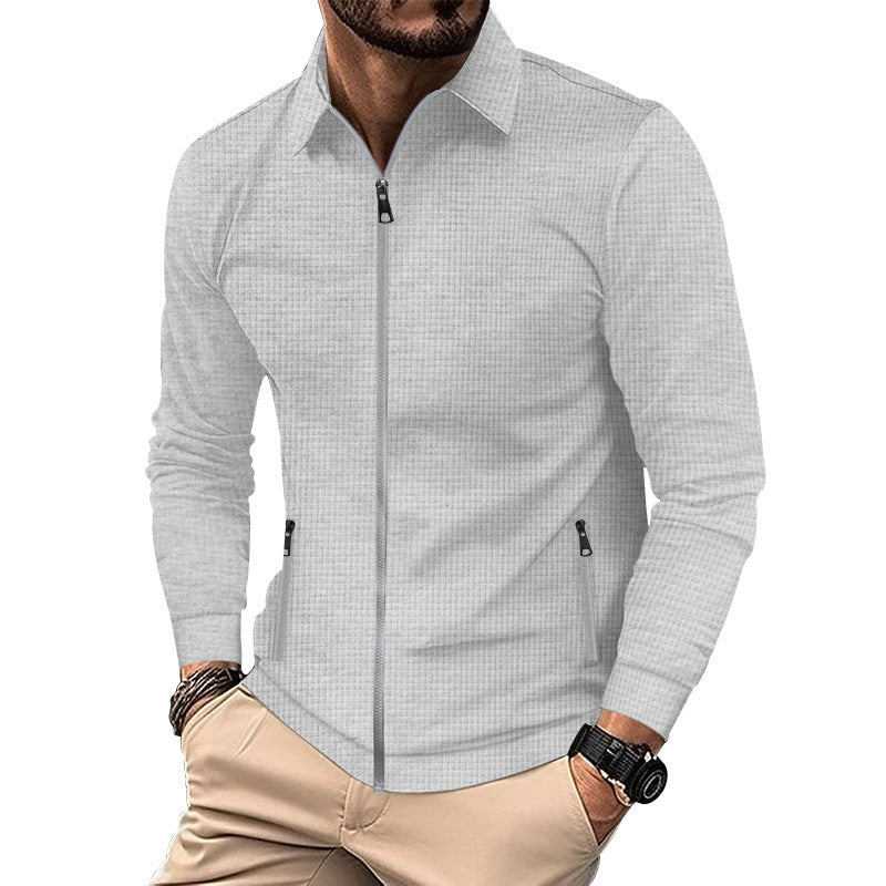 Men's leisure jacket with practical zipper and side pockets Lisslune