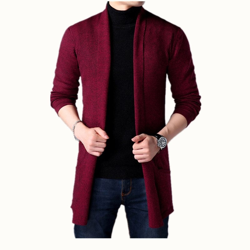 Men's casual knit cardigan with an open cut and practical pockets Lisslune