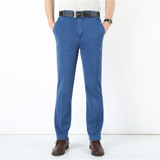Men's classic chinos with side pockets and elastic waistband Lisslune