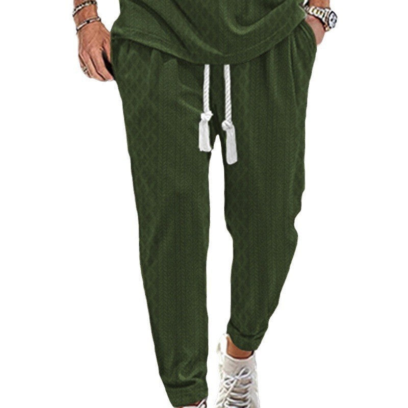 Men's sporty leisure pants with elastic waistband and side drawstring Lisslune