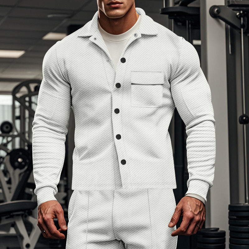 Men's men's jacket made of comfortable fabric with modern button details and chest pocket Lisslune