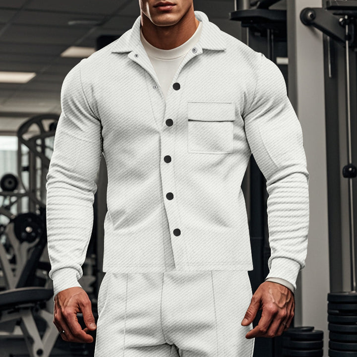 Men's men's jacket made of comfortable fabric with modern button details and chest pocket Lisslune