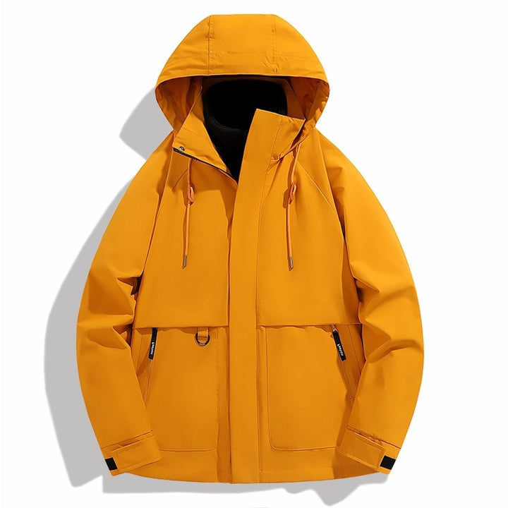 Men's weatherproof outdoor jacket with adjustable hood and practical pockets Lisslune