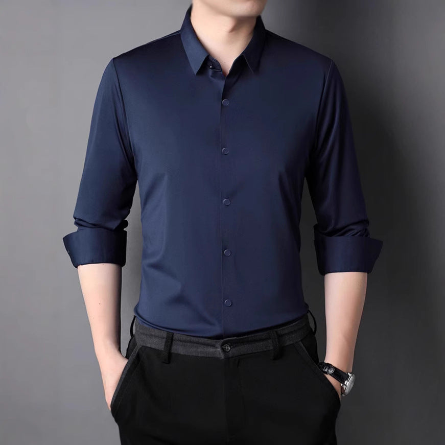 Men's elegant short sleeve shirt with fine shine Lisslune