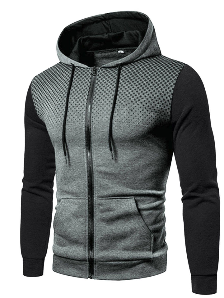 Men's sporty hooded jacket with contrasting inserts Lisslune