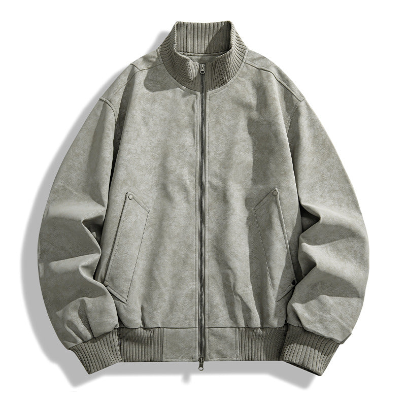 Men's stylish bomber jacket with unique texture Lisslune