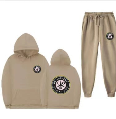 Women's comfortable leisure lounge suit with kangaroo pocket and modern logo Lisslune