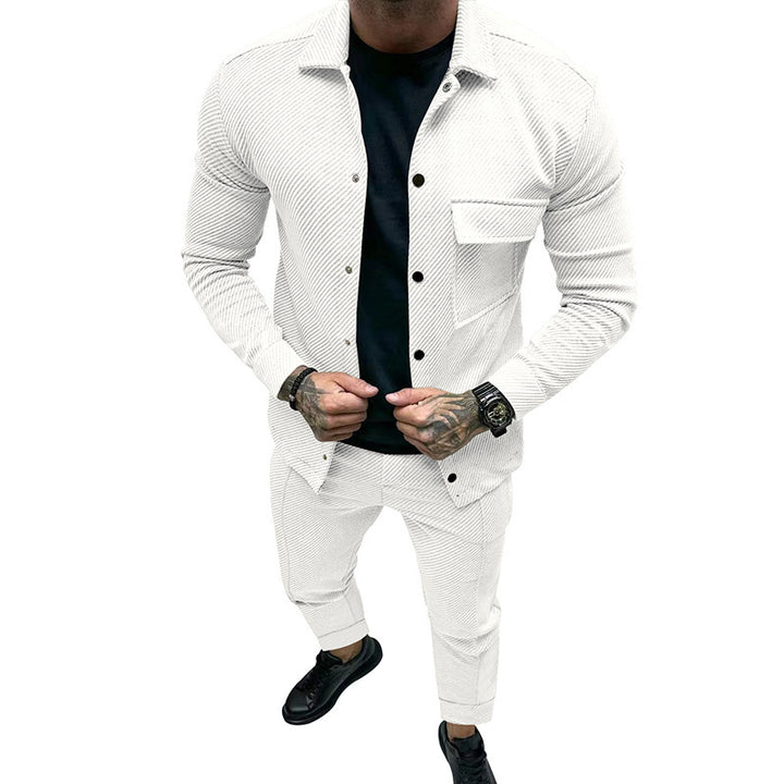 Men's leisure suit with textured top and comfortable fit Lisslune