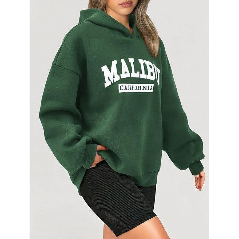 Women's casual hoodie with oversized cut and eye-catching print Lisslune
